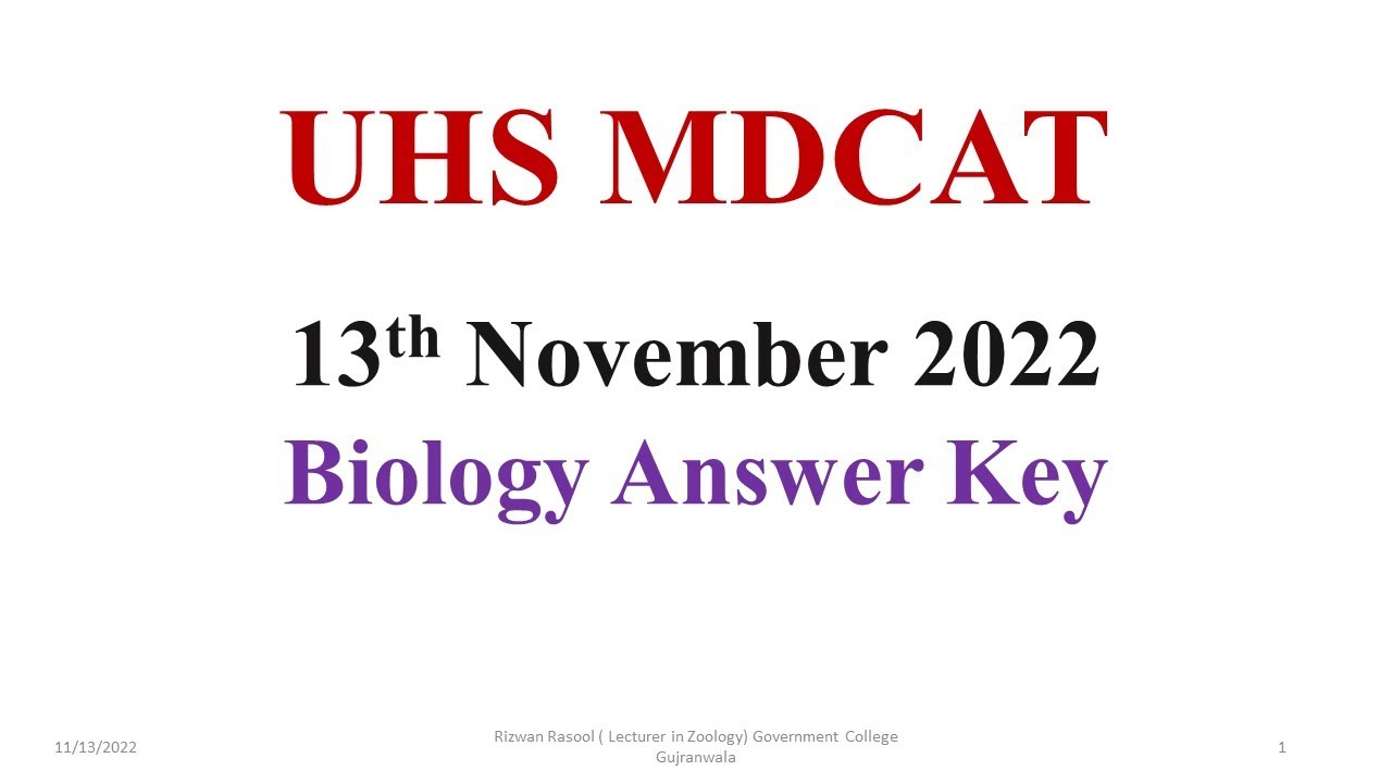 Biology MDCAT, Answer key, 13 nov 2022, #mdcat, #answerkey , #TODAYSPAPER, #13thNovemeber