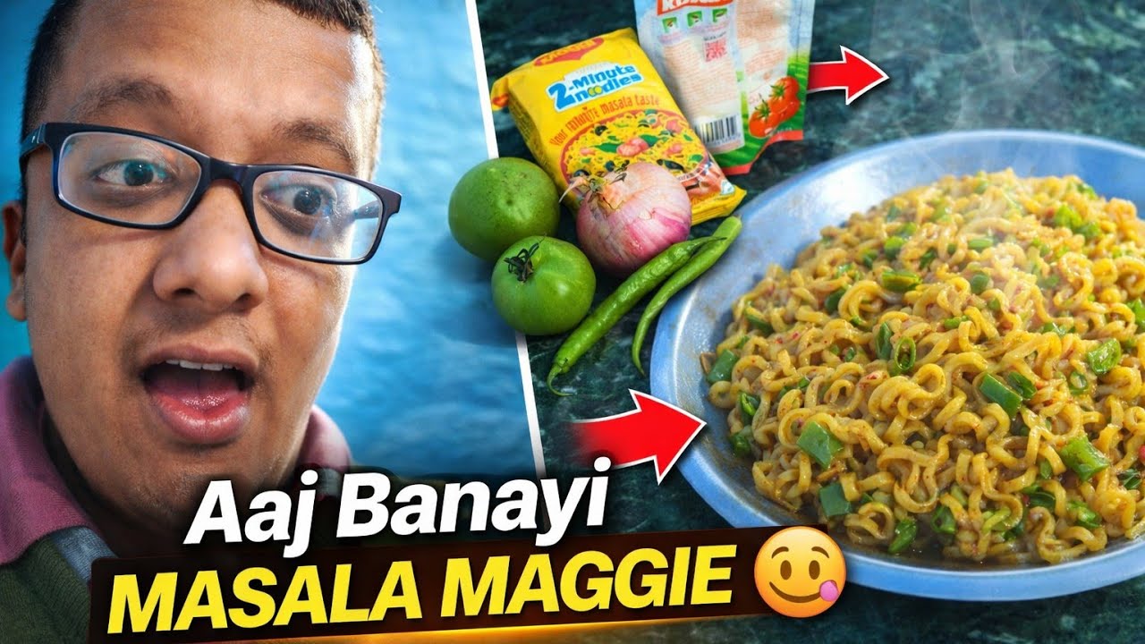 Aaj Banaayi Desi Masala Maggi 😋🔥| Aaj Ka Lunch - Homemade Masala Maggi 🍜😋 | Aaj Banaayi Masala Maggi