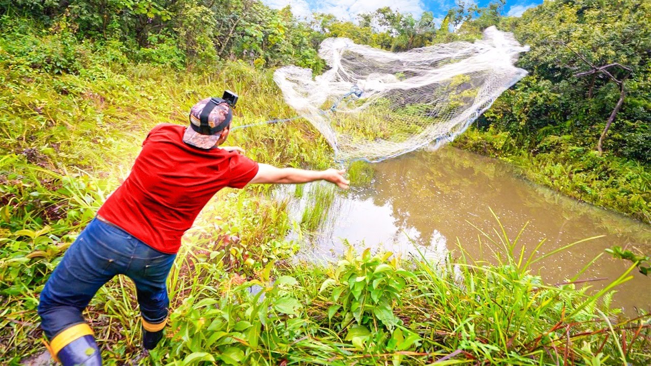 JOGUEI TARRAFA NA REPRESA SECRETA DENTRO DA FLORESTA DA MINHA FAZENDA