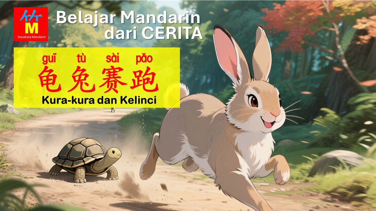 Belajar Mandarin dari Cerita Kura-Kura dan Kelinci [龟兔赛跑 Guī Tù Sàipǎo]