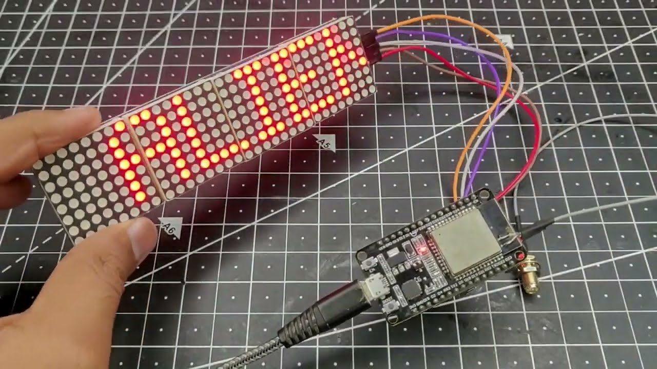 Как печатать текст на матричном дисплее MAX7219 с помощью ESP32 из веб-браузера