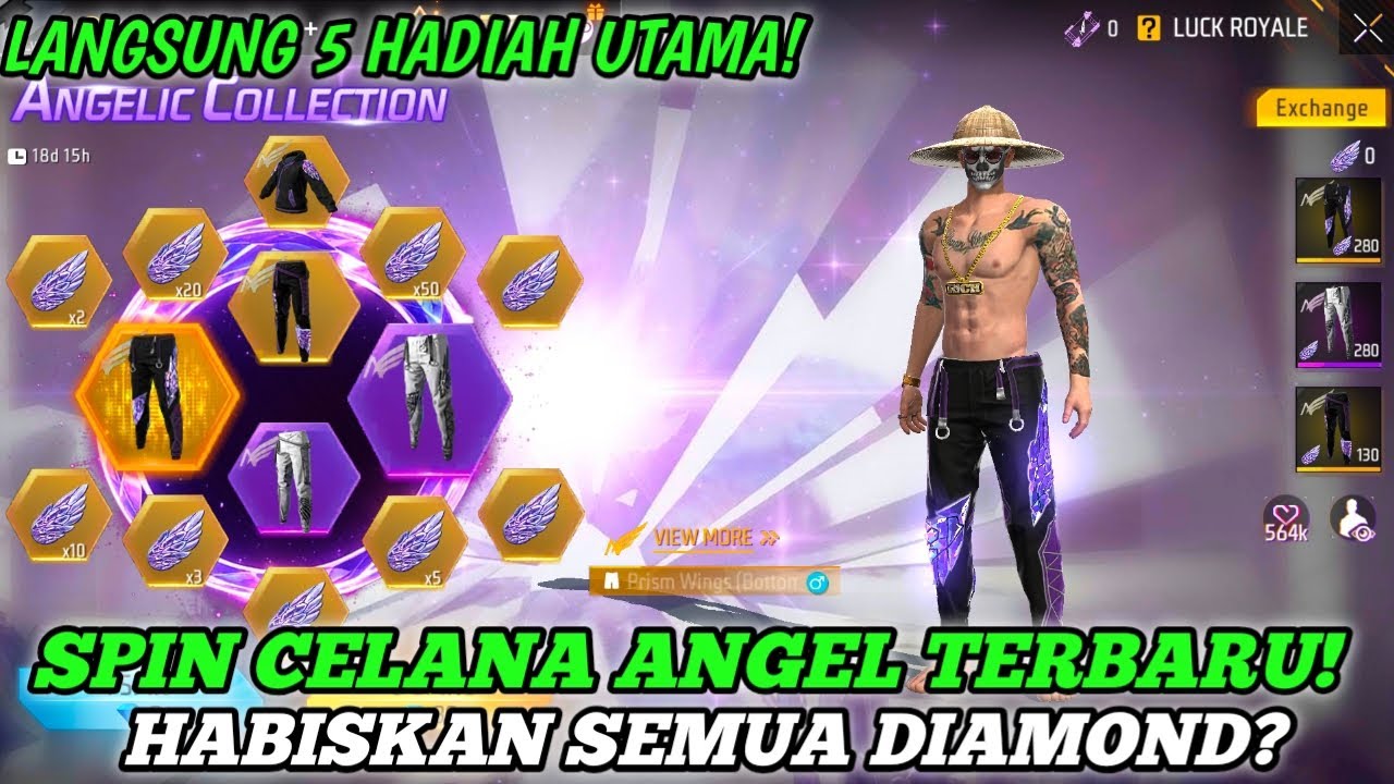 SPIN CELANA ANGEL UNGU TERBARU !! KITA BORONG CELANA ANGEL COLECTION - FREE FIRE