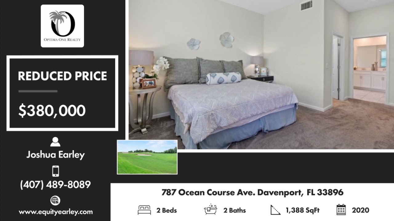 Active in 787 Ocean Course Ave. Davenport, FL 33896 Contact me for a showing!