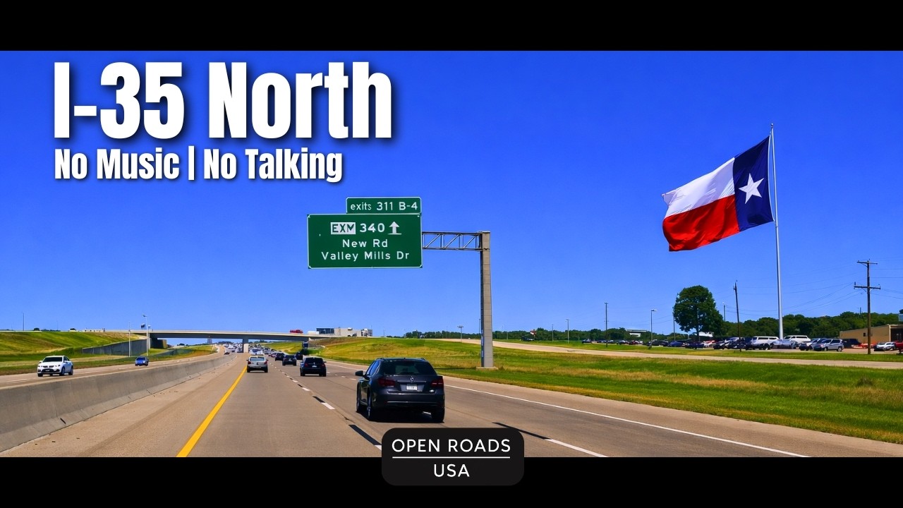 I-35 North Toward Dallas 4K | Bruceville-Eddy to Waco (No Music)