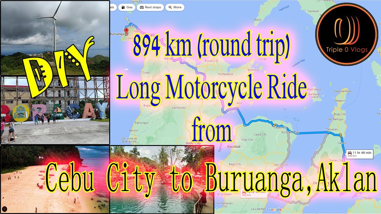 894 km (round trip) Long Motorcycle Ride from Cebu City to Buruanga, Aklan | Triple 0 Vlogs