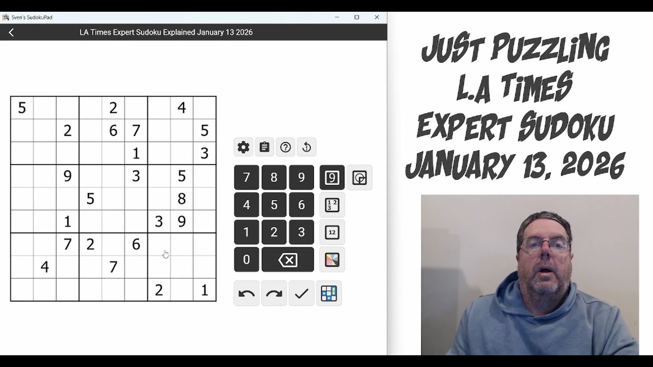 LA Times Expert Sudoku January 13 2026