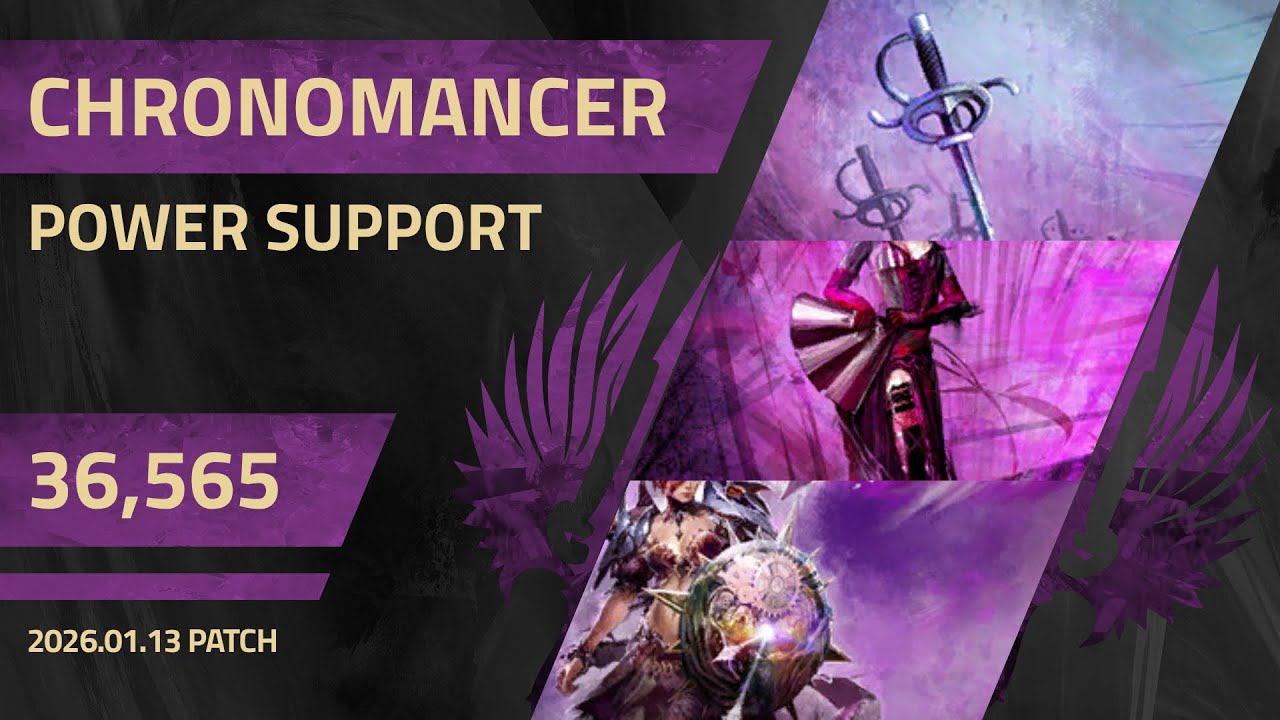 [CnD] Power Support Chronomancer (Da/Sw & Gs) 38,174 (36,565) DPS Benchmark | January 13 Patch