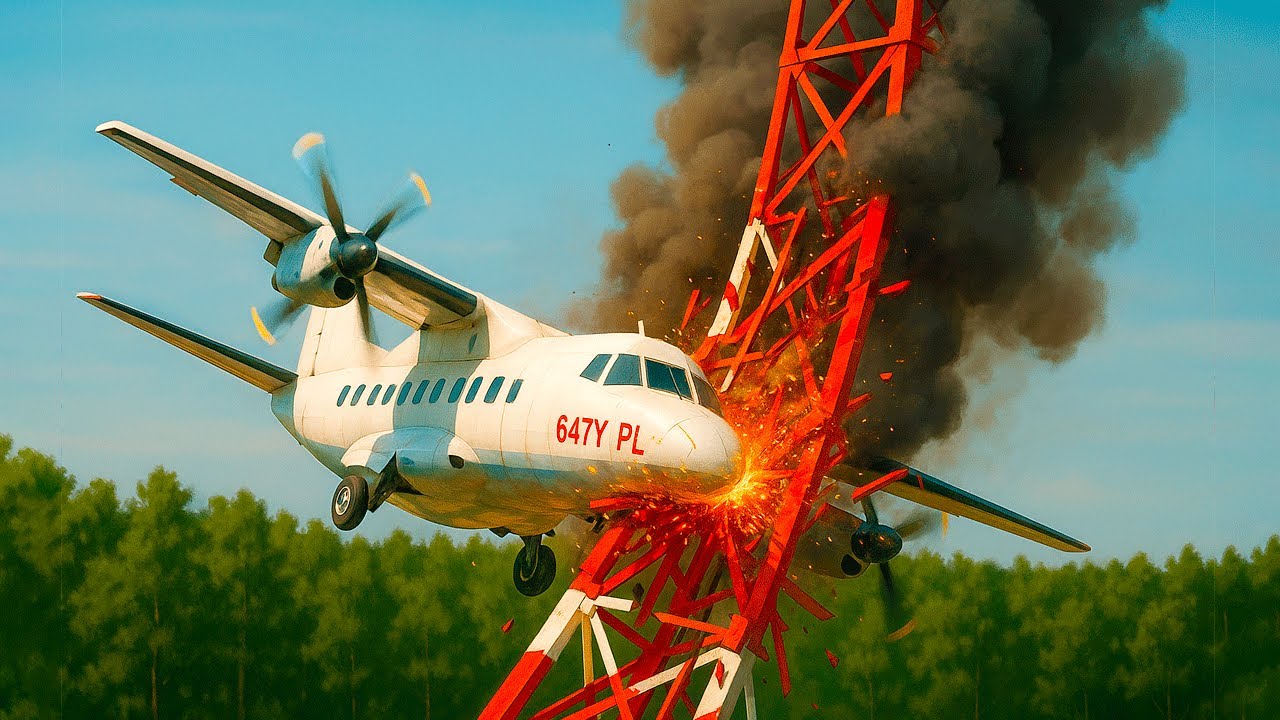 PLANE HIT THE TOWER! 💥 - Airplane Crash in BRICK RIGS