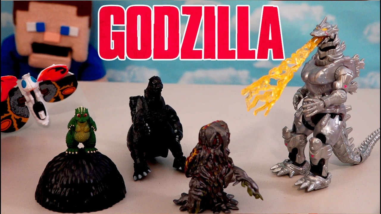 Фигурка и яйца-сюрпризы Godzilla MechaGodzilla от Bandai, выпущенные в 2002 году.