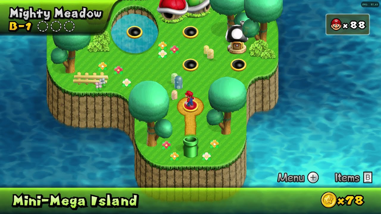 Newer Super Mario Bros. Wii v1.30 - Mundo B - Mini-Mega Island (100%)