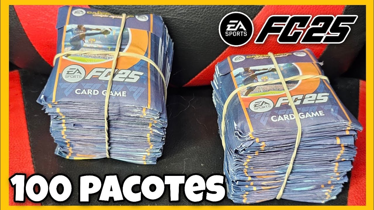 ABRINDO 100 PACOTES DE CARDS FC25 COM METALIZADOS