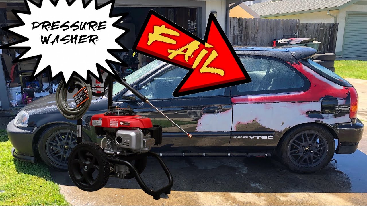 $950 civic OMG Pressure washing car fail