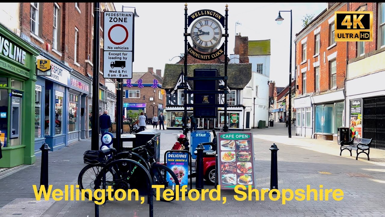 Walking Tour Wellington Town Centre, Telford, Shropshire in 4K