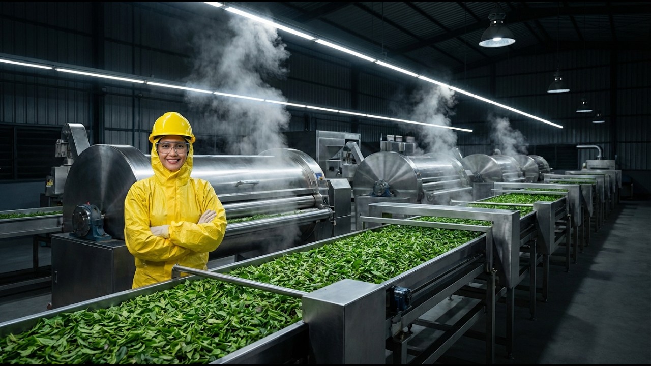 How Green Tea Is Made in Modern Factories | 150-Step Complete Production Process