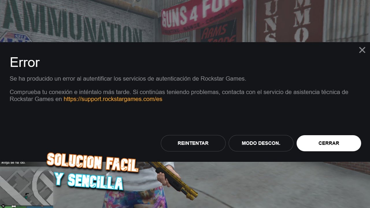 COMO SOLUCIONAR: ERROR AL AUTENTICAR LOS SERVICIOS DE AUTENTICACION DE ROCKSTAR GAMES || SONDERGAMER