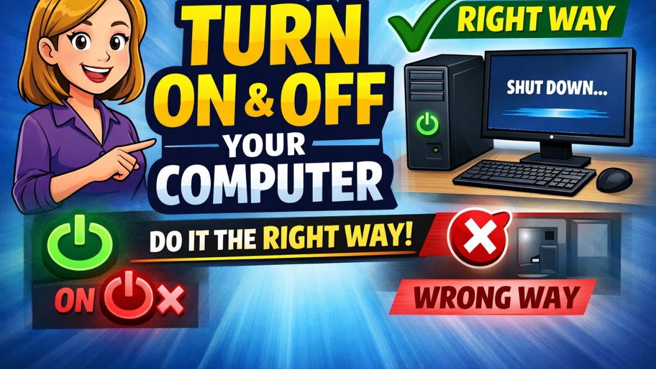How to turn ON or OFF your computer