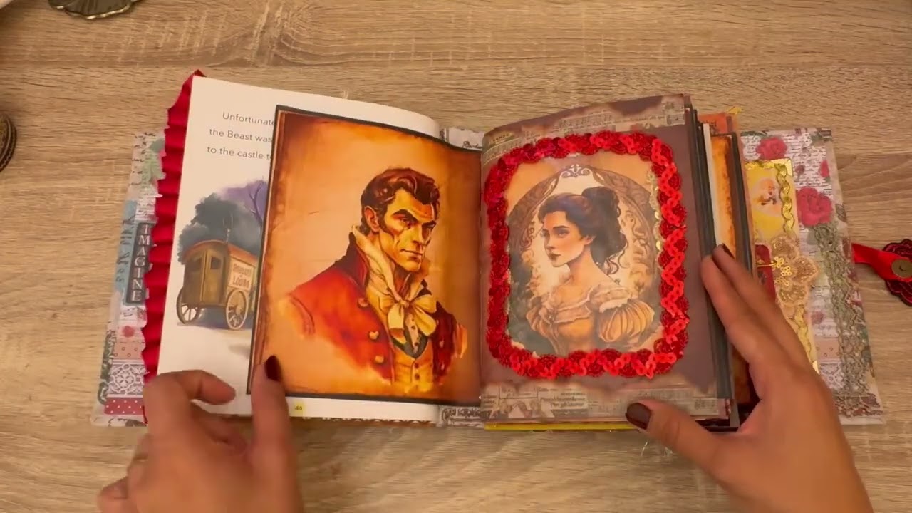 Beauty and the beast Junk Journal flip through |ASMR