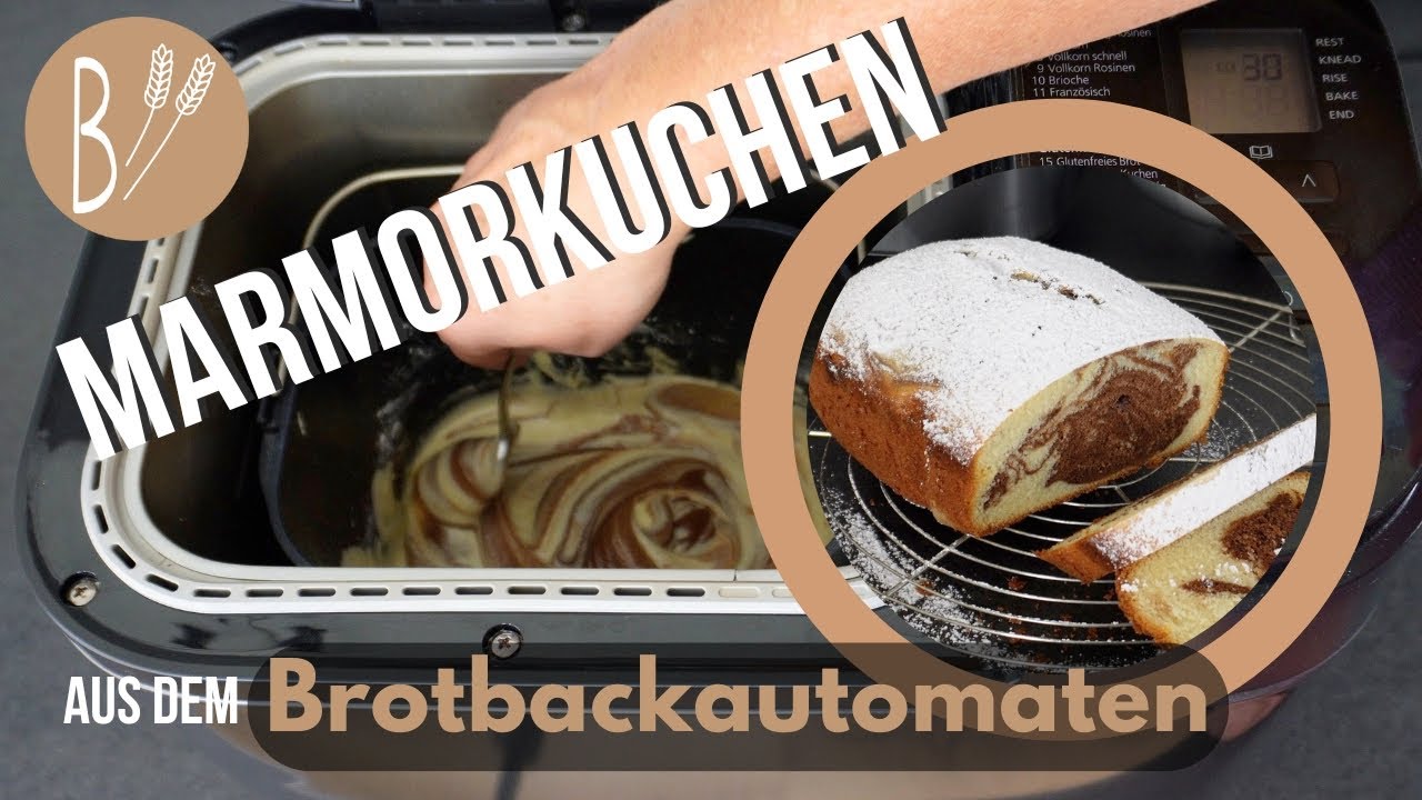 Marmorkuchen aus dem Brotbackautomaten bedeutet pures Glück und ist mein absoluter Lieblingskuchen.