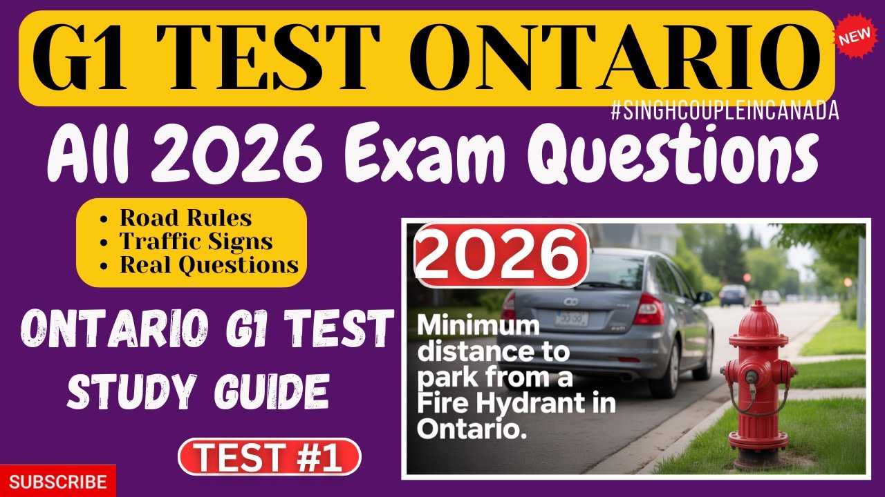 G1 test Ontario 2025 | G1 Practice Test Ontario 2025 | G1 Driving Test - All 2025 Exam Questions