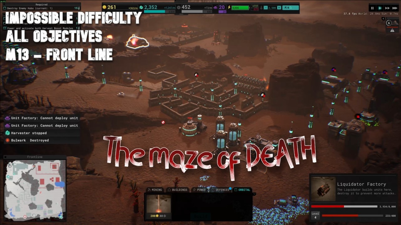 Calyx m13 - MAZE OF DESPAIR - Impossible difficulty - All objectives - Front line