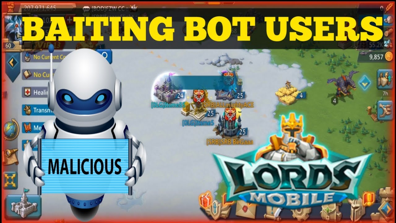 Baiting BOT Users || Lords mobile solo trap