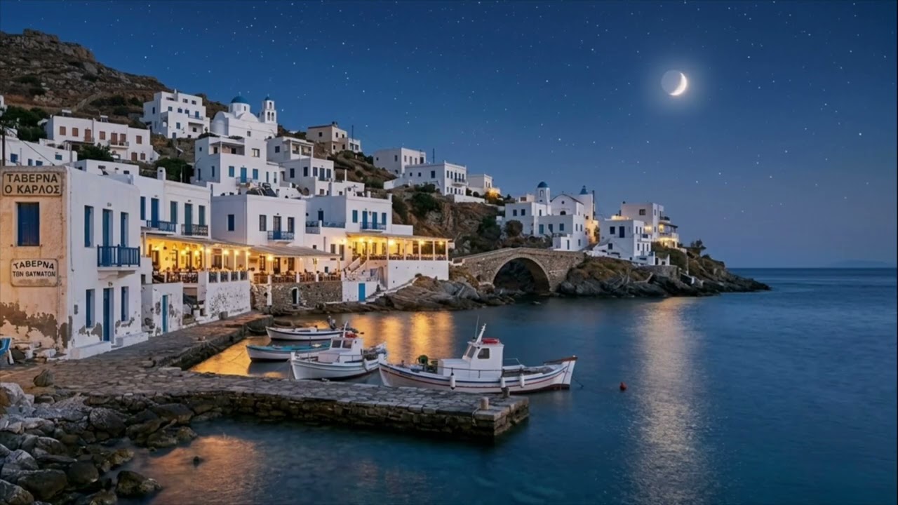エーゲ海の静かな夜｜月明かりの海に包まれる時間｜Quiet Night by the Aegean Sea | Peaceful Ocean Ambience