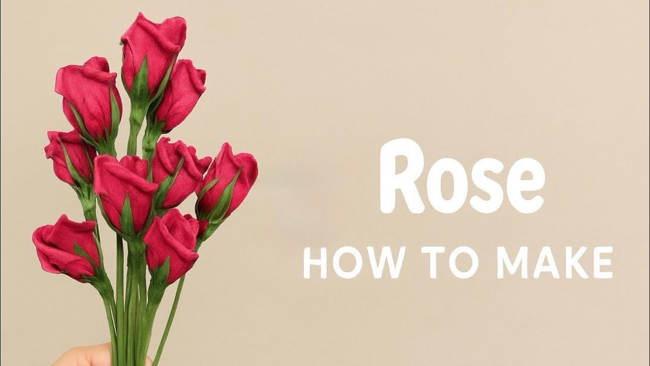 طريقة عمل وردة الجوري بورق الكوريشه بخطوات سهلة | 🌺DIY Rose with Crepe Paper
