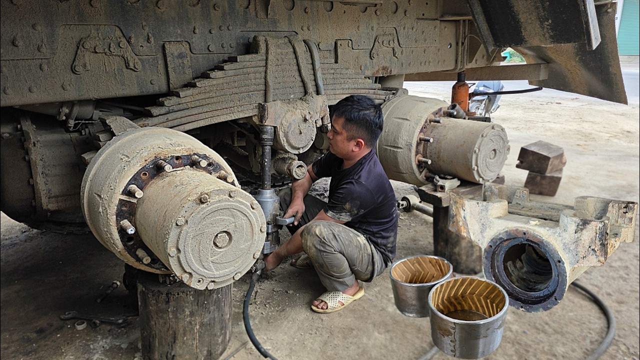 Broken Truck Spring Hanger! Welding Repair & New Bushing Installation