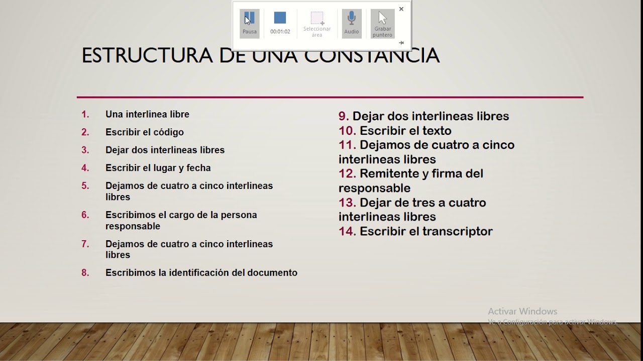 pasos para elaborar una constancia