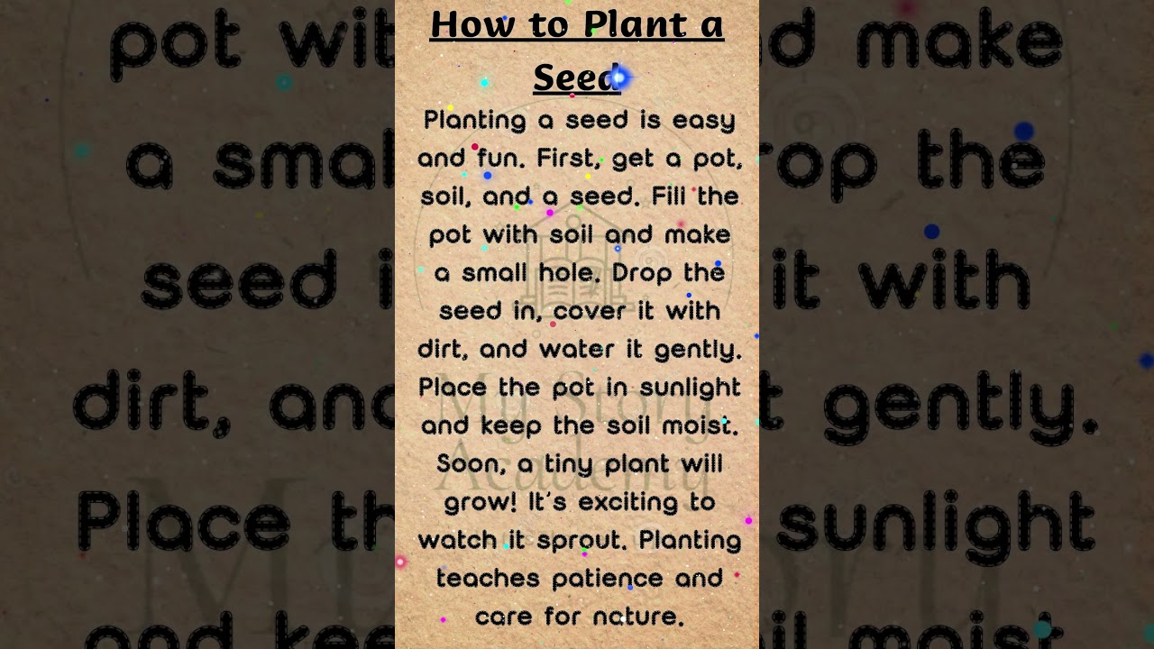 How To Plant A Seed/  Learn english  #english  #englishgrammar #education