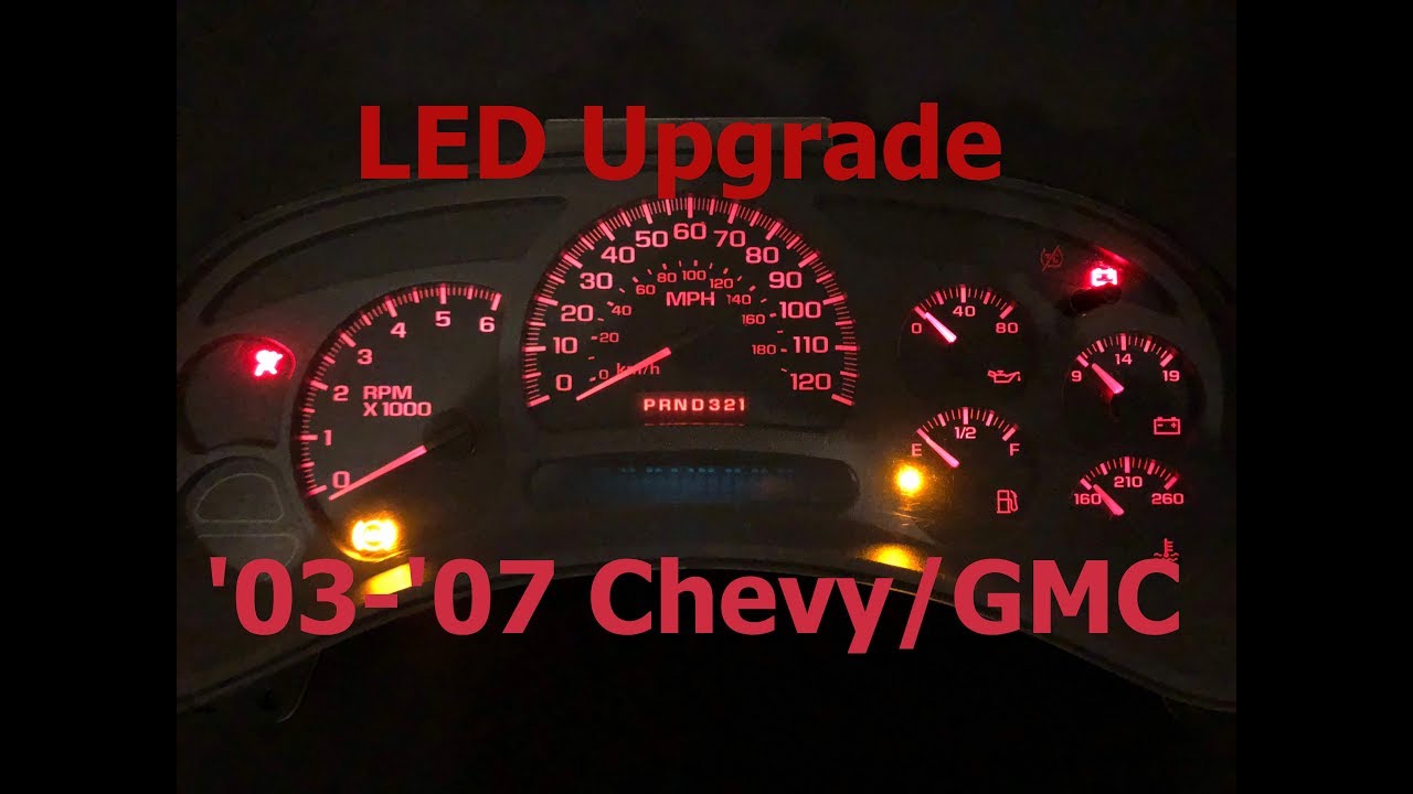 Как установить светодиоды в приборную панель Chevrolet, GMC, Escalade 2003-2007 (классика)