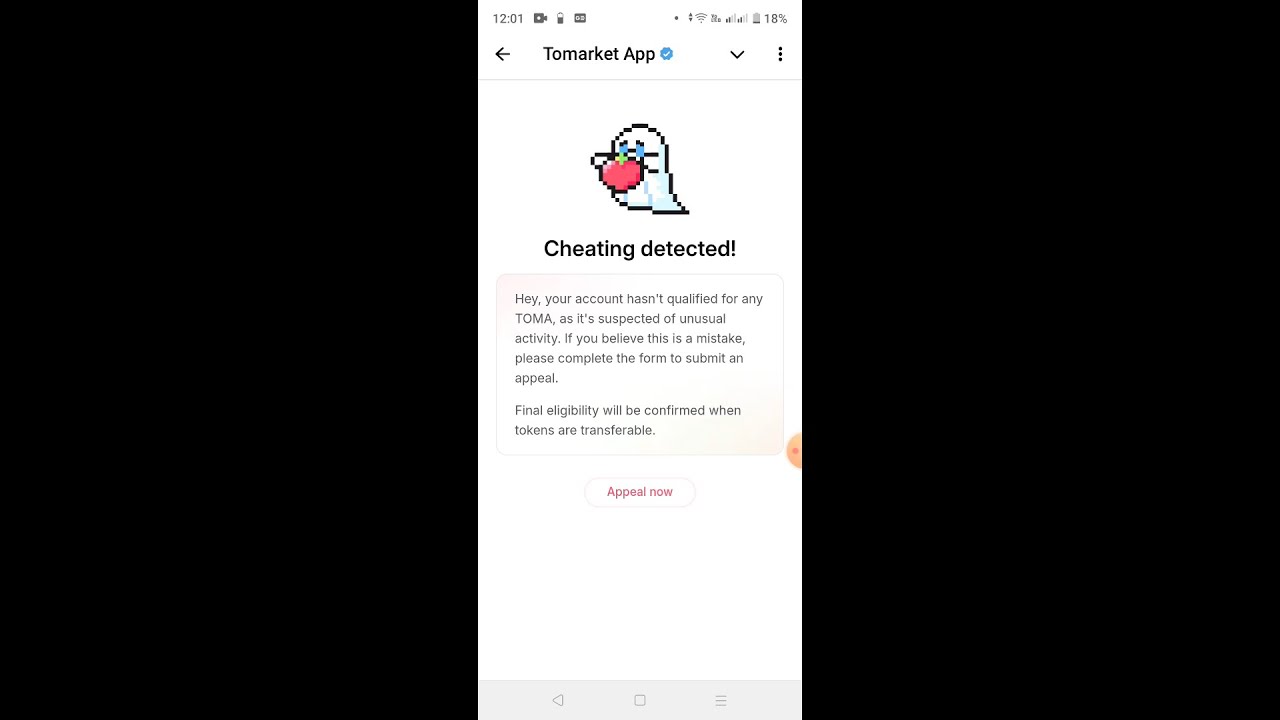 How to apply Removed cheating detected in tomarket