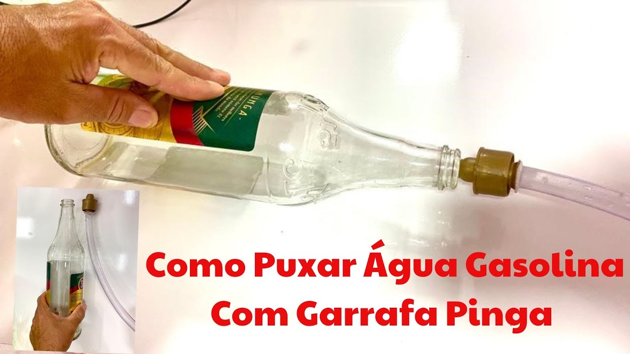 Como Fazer Mangueira de Puxar &Aacute;gua Gasolina Com Garrafa de Pinga/Drawing Water With a Pinga Bottle