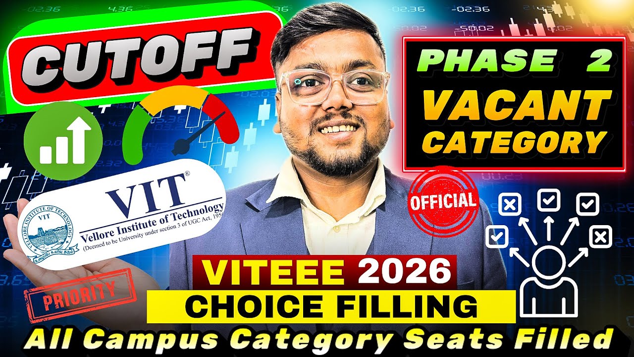 VIT Phase 2 Official Vacant Seats 🤯 | VITEEE 2026 Phase 2 Cutoff Analysis | VIT Counselling 2026
