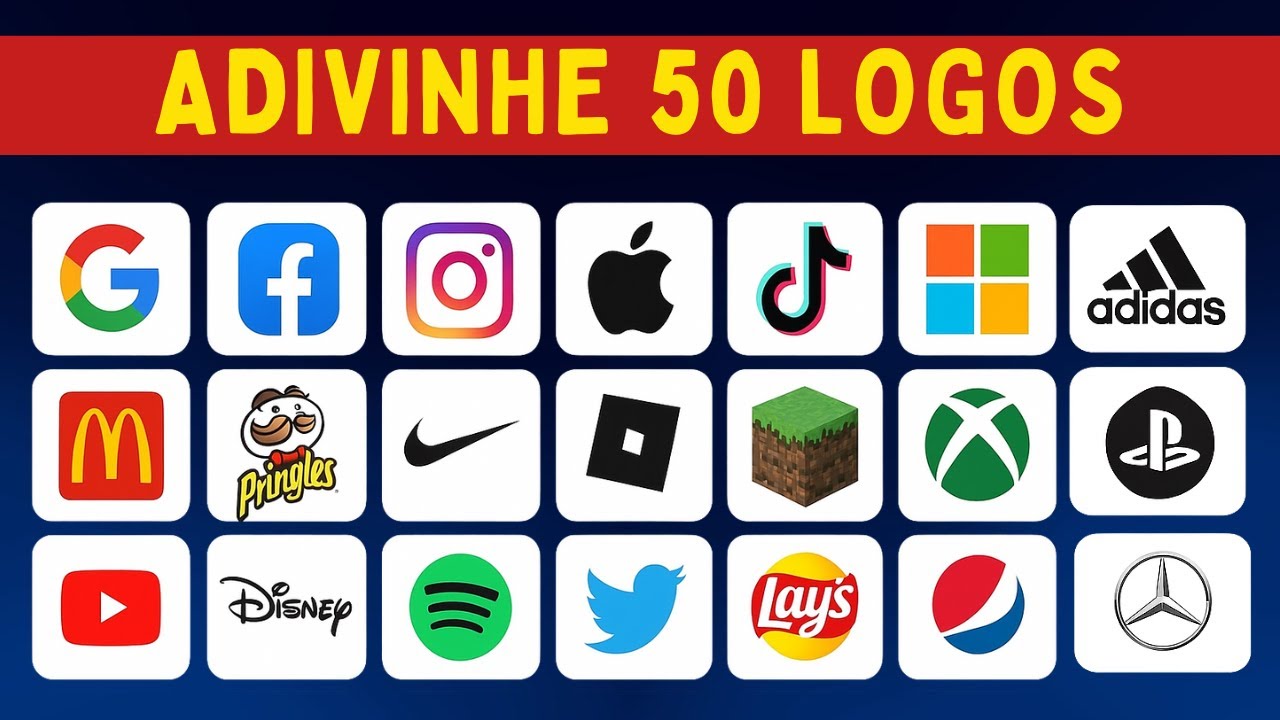ADIVINHE 50 LOGOS DAS MARCAS MAIS FAMOSAS DO MUNDO! 😱 Será que você acerta todas?