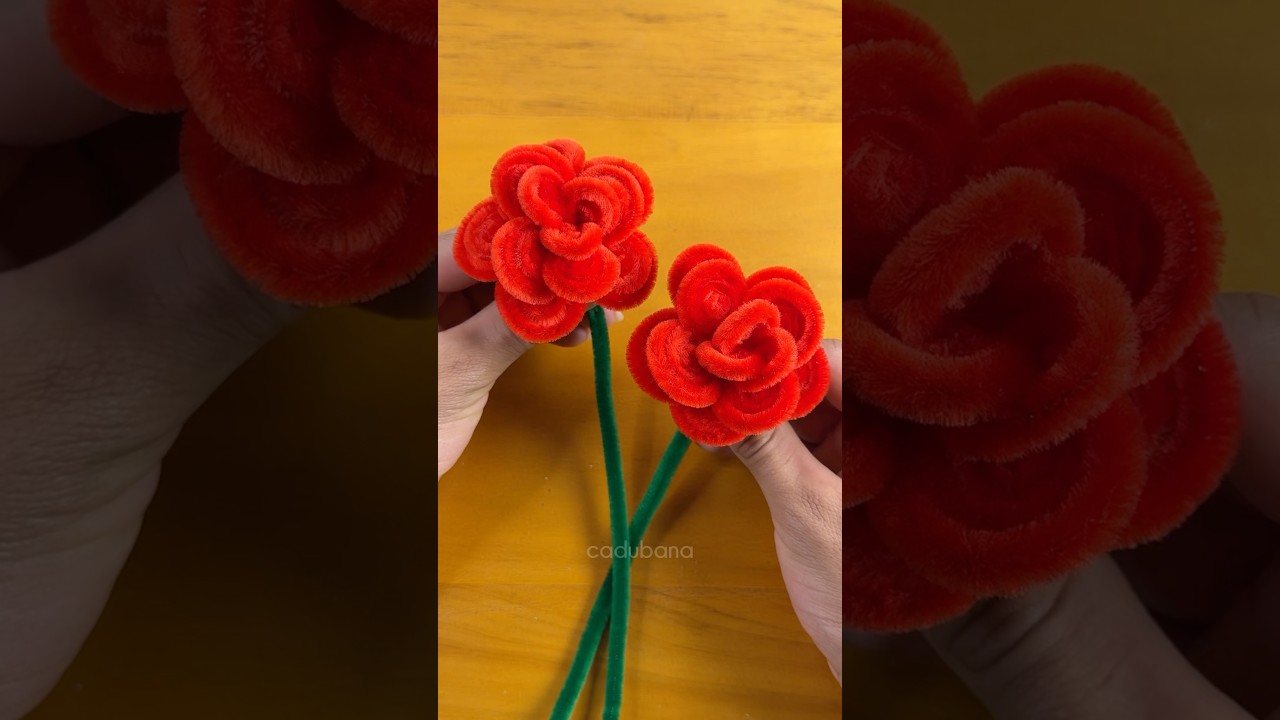 Простые в изготовлении цветы с помощью ёршиков для чистки трубок 🌹