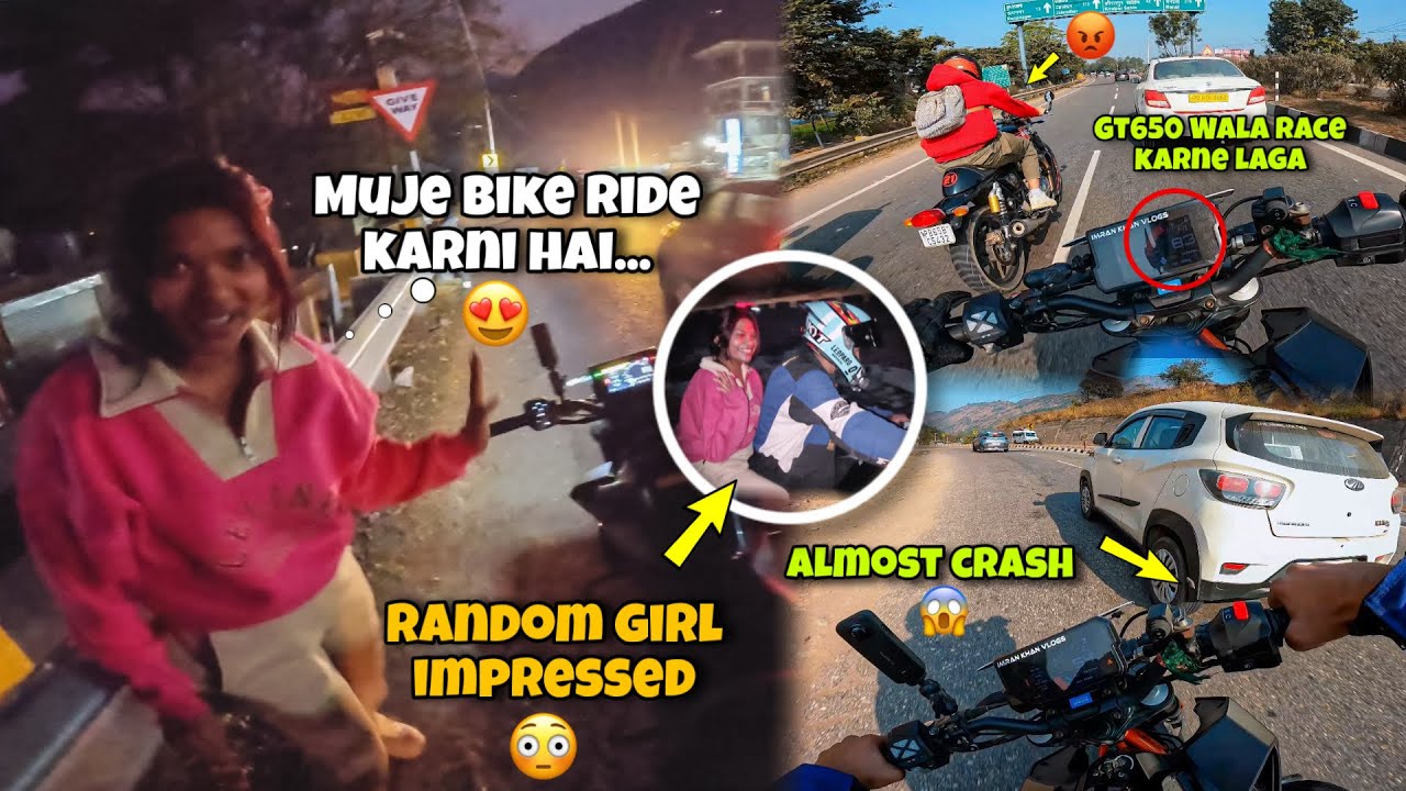 Random Girl Wants To Ride With Me😍 | GT650 Highway Race 😱| Jaipur to Himachal Day 2