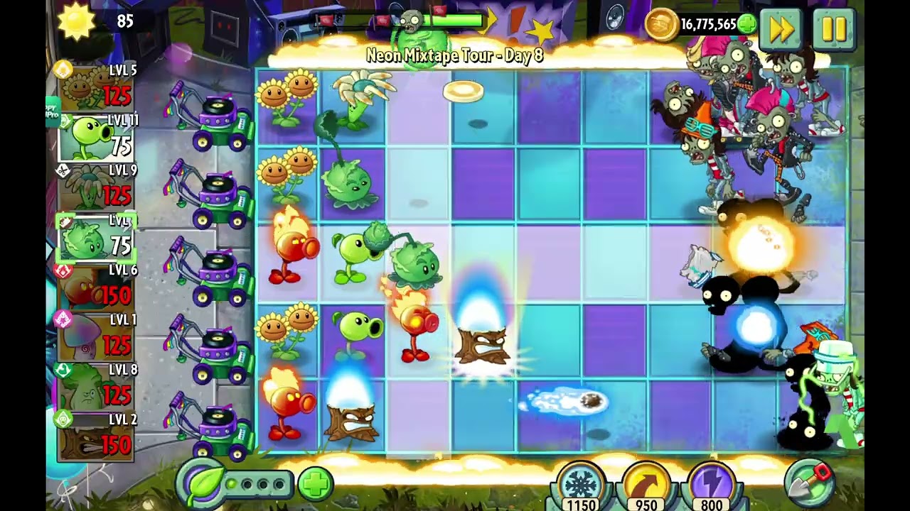 PLANTS VS ZOMBIES 2 | NEON MIXTAPE TOUR | DAY 8
