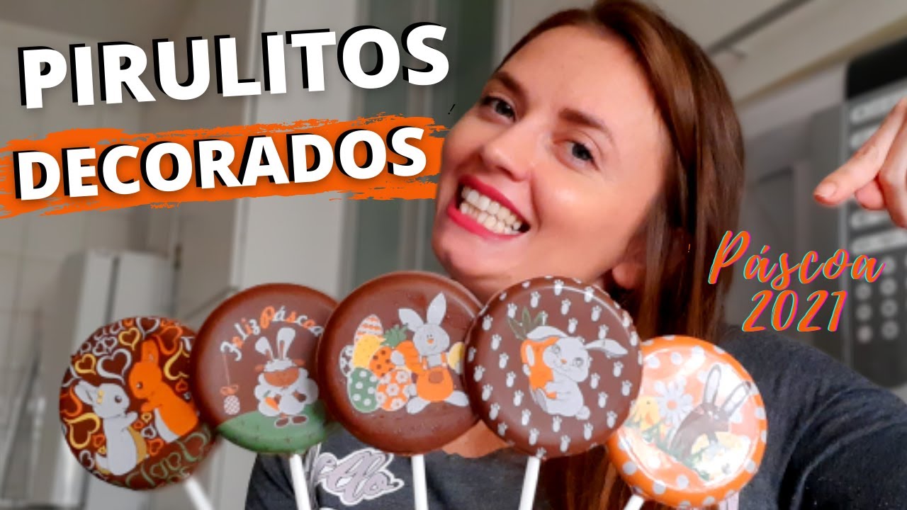 COMO FAZER PIRULITOS DE CHOCOLATE RÁPIDO E PRÁTICO | Chocolate decorado para páscoa.