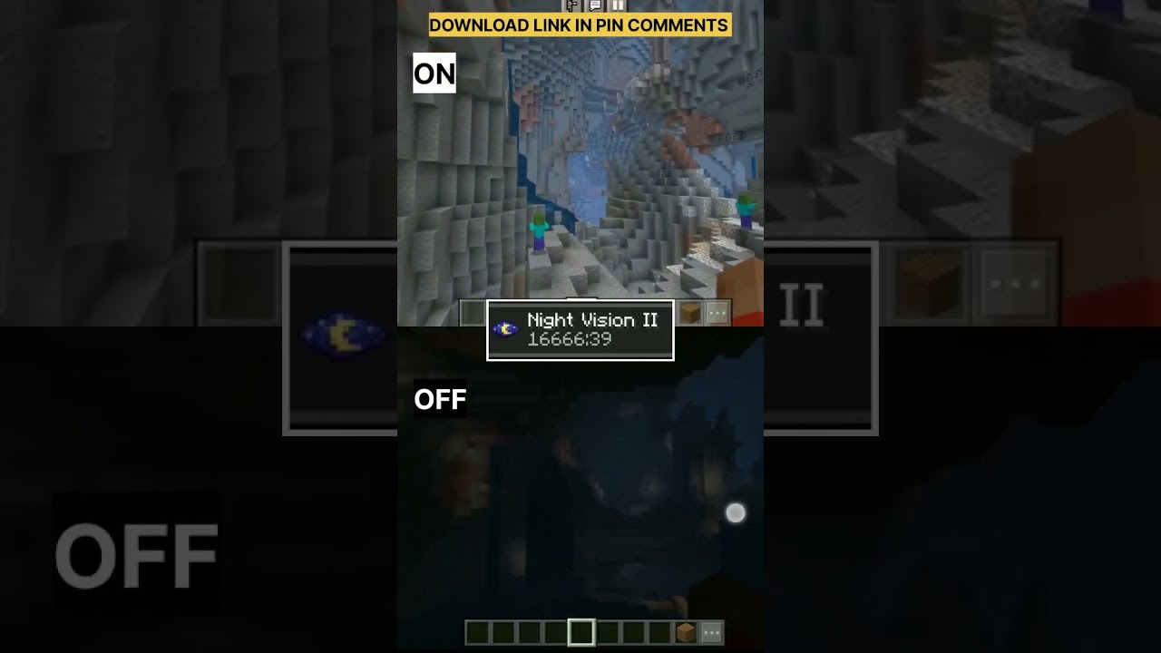 MINECRAFT NIGHT VISION TEXTURE PACK MOBILE 1.19 || MINECRAFT NIGHT VISION SHADER MCPE #minecraft
