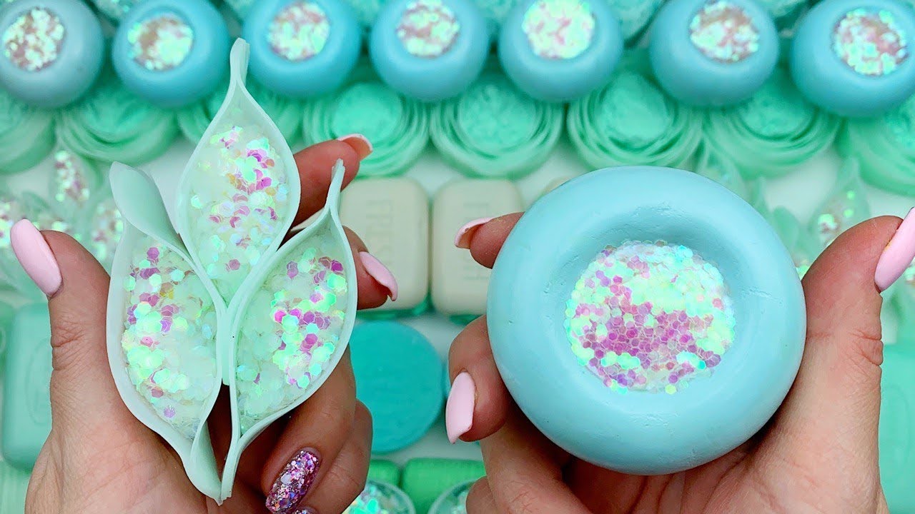 ASMR SOAP★Compilation set★Crushing soap★Cutting soap cubes★FOAM&GLITTER&STARCH★