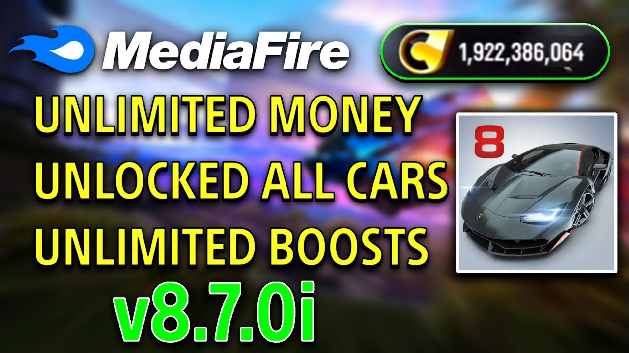 Asphalt 8 MOD APK For v8.7.0i | Unlimited Money & Unlocked All Cars