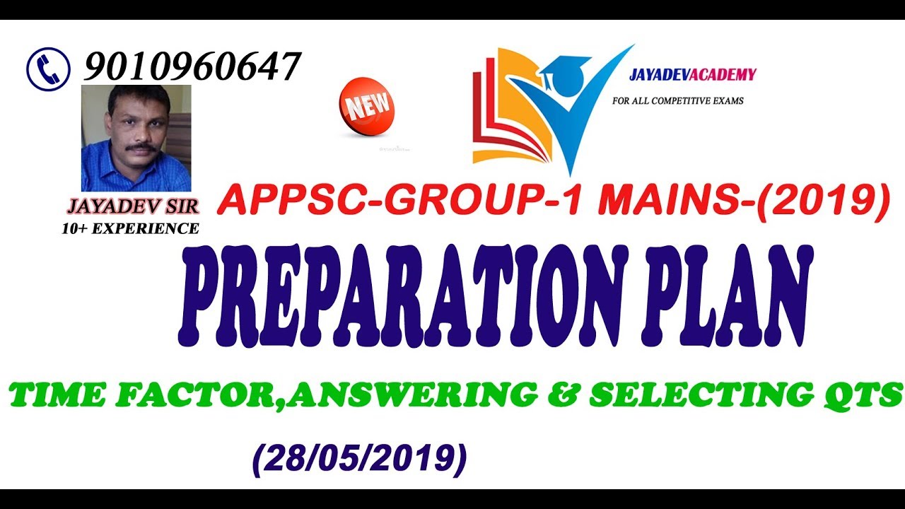 APPSC GROUP 1 MAINS PREPARATION PLAN (TIME, ANSWERING ANALYSI ) BY JAYADEV SIR