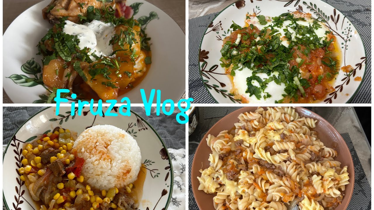 Влоги нав! Казан кабоб 🥩🍗, Макарон по флотски 🧀 Хурокхои хархела 🍜🍟#фирузавлог #казанкабоб #макароны