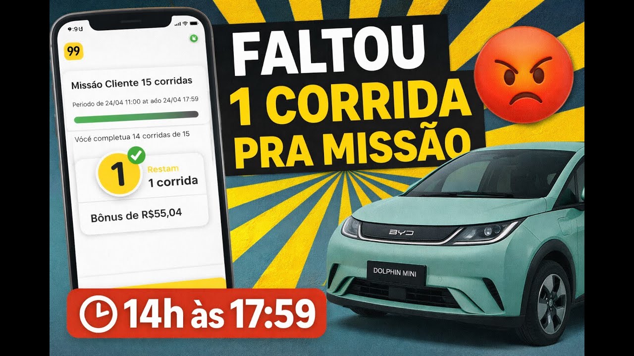 Faltou 1 corrida pra missão da 99 😤 | Rotina real das 14h às 17:59