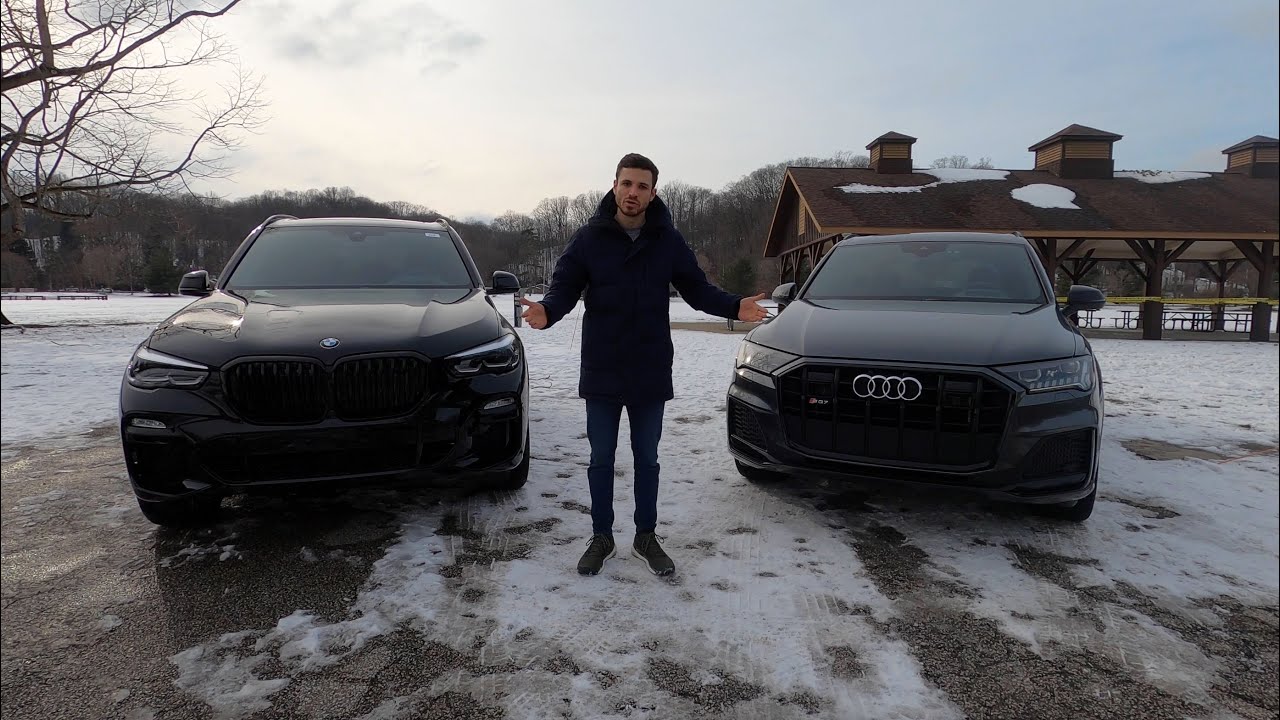 DriveDown : 2020 Audi SQ7 vs. 2021 BMW X5 M50i | V8 Luxury SUVs Tested DriveDown