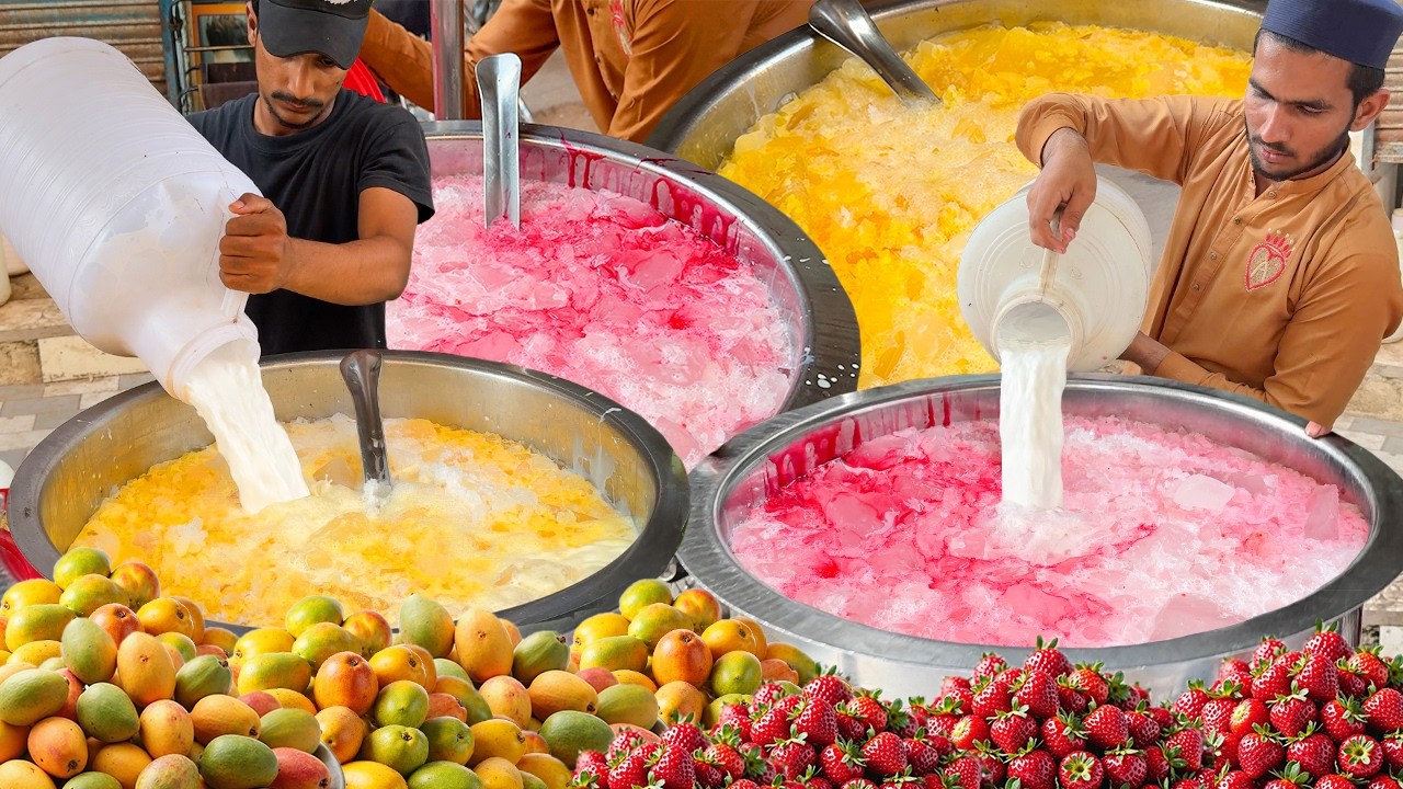 Refreshing Strawberry Milkshake & Mango Juice Making | Special Summer Drink | Mohabbat Ka Sharbat ❤️