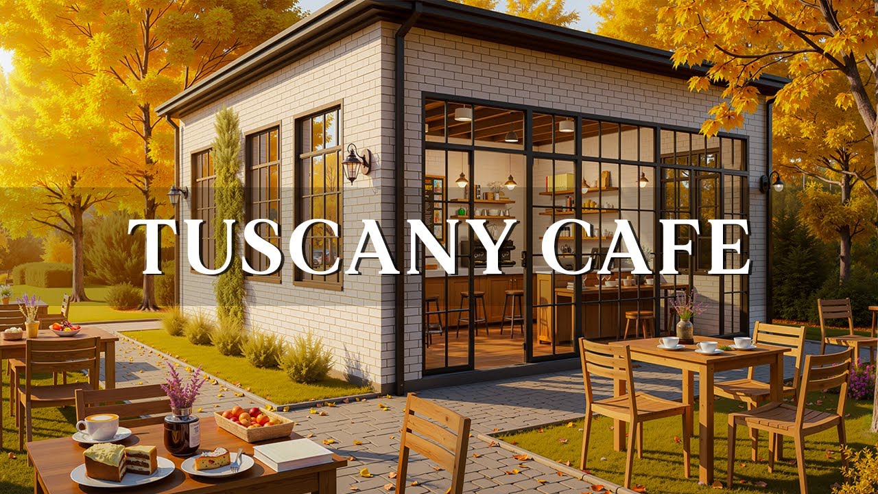 Autumn Tuscany Caf&eacute; Ambience 🍂 Elegant Jazz & Relaxing Bossa Nova Instrumental for Work & Study