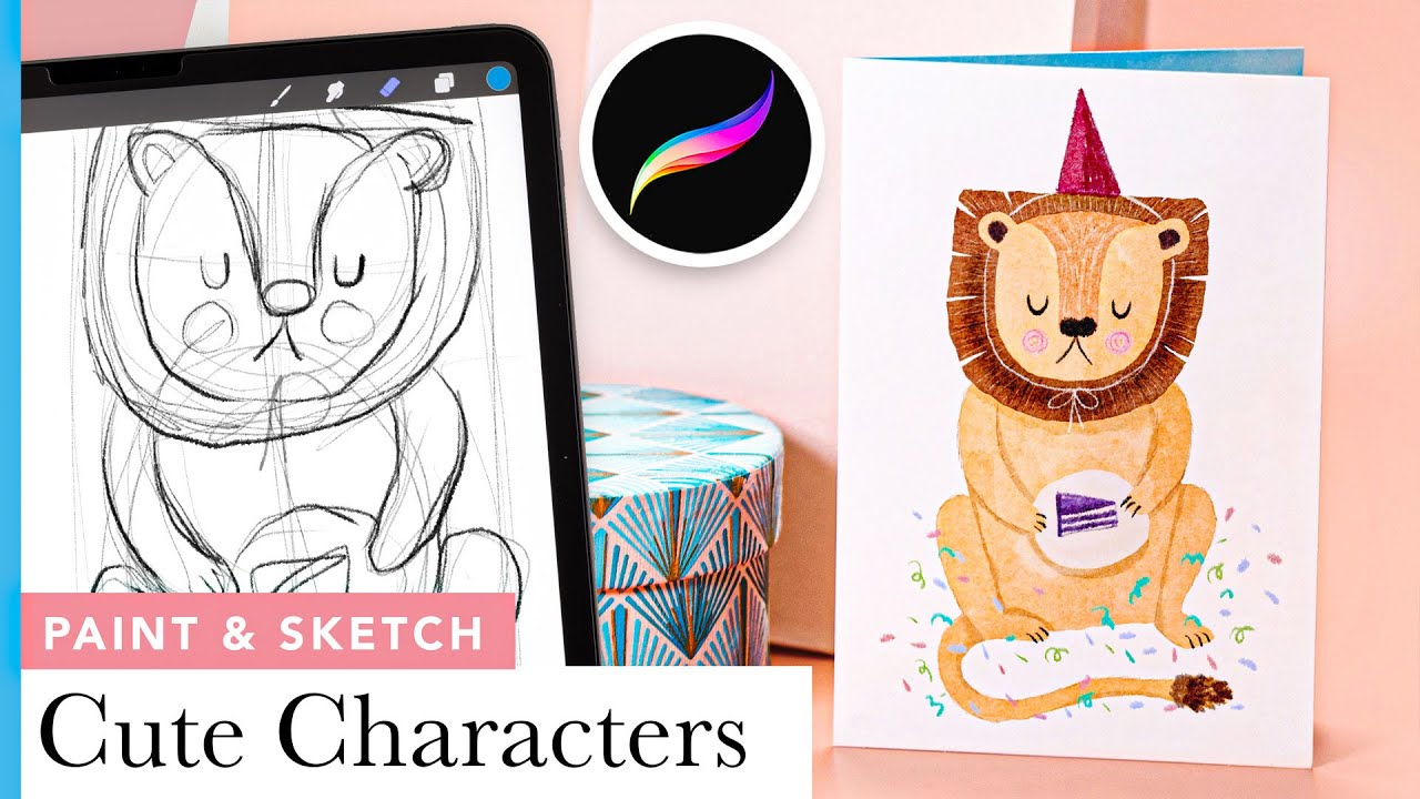 How to paint cute characters for children's books & storybooks // Watercolor tutorial for Procreate