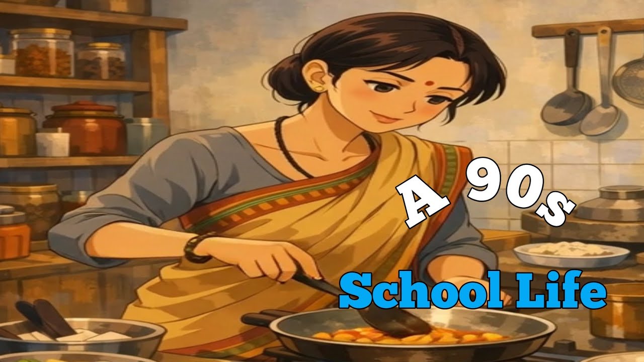 A 90s Time School Going Days!! Cosy School Life📚! ASMR! A School Days!! Ghibli Art Style...